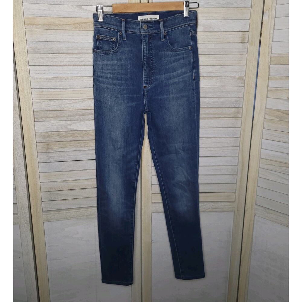 Aritzia Denim Forum Lola High Rise Skinny Ankle 26 Jeans Dark Blue Stretch